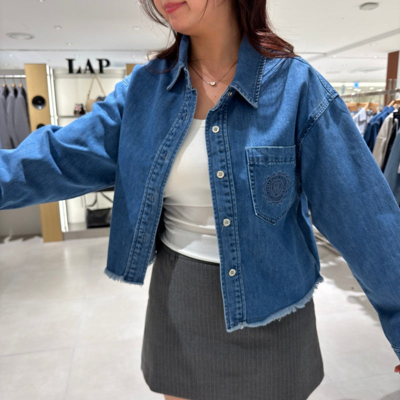 【WE ARE】韓國LAP短版牛仔外套 AS1DB260