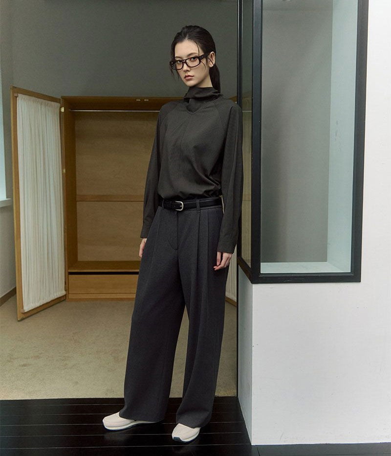 建議160以上【WE ARE】韓國LAP 微毛呢打褶西裝褲(秋冬款) AR4WPA63