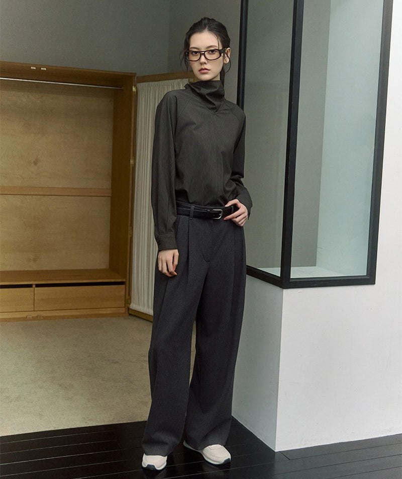 建議160以上【WE ARE】韓國LAP 微毛呢打褶西裝褲(秋冬款) AR4WPA63