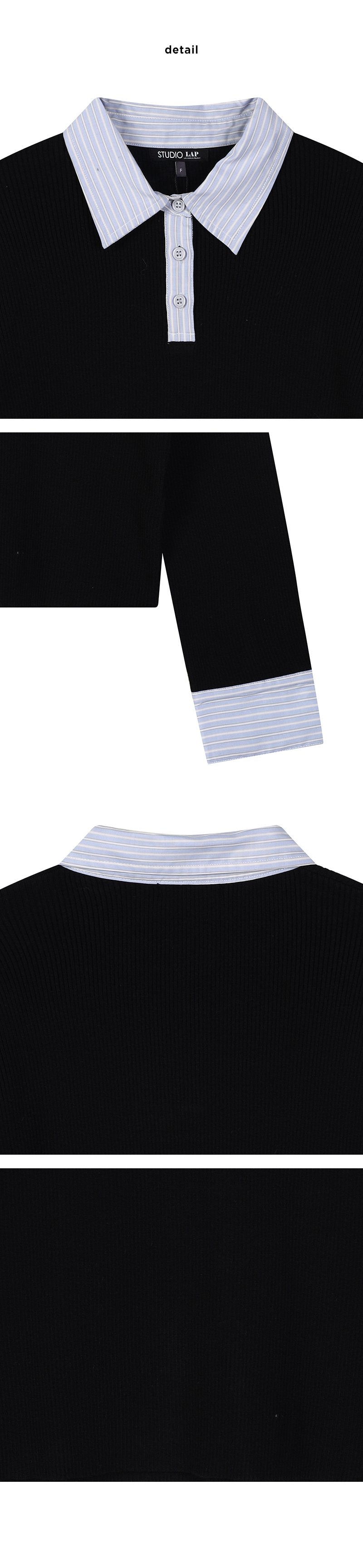 【WE ARE】韓國LAP假兩件螺紋針織衫AR4KHA71