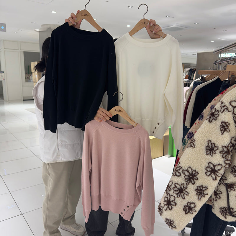 【WE ARE】韓國LAP 下擺三扣針織毛衣 AR4KHA69