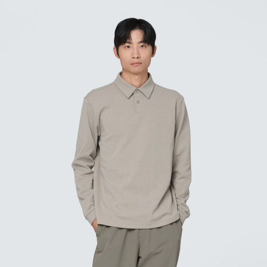 [Ready Stock] Men's [WE ARE] Korean snow peak long-sleeved POLO shirt S24FMTPS10