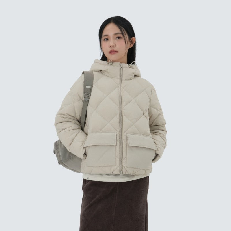 女款【WE ARE】韓國snow peak雪峰 菱格連帽鴨絨外套S25WWGDJ45