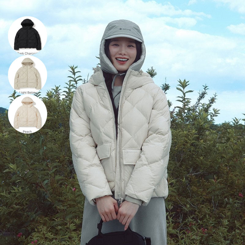 女款【WE ARE】韓國snow peak雪峰 菱格連帽鴨絨外套S25WWGDJ45