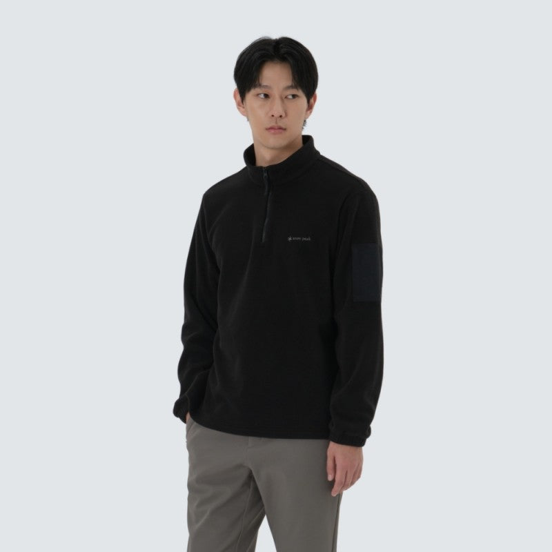 男款【WE ARE】韓國snow peak雪峰半拉鏈異材質抓絨上衣S25WMFZT74