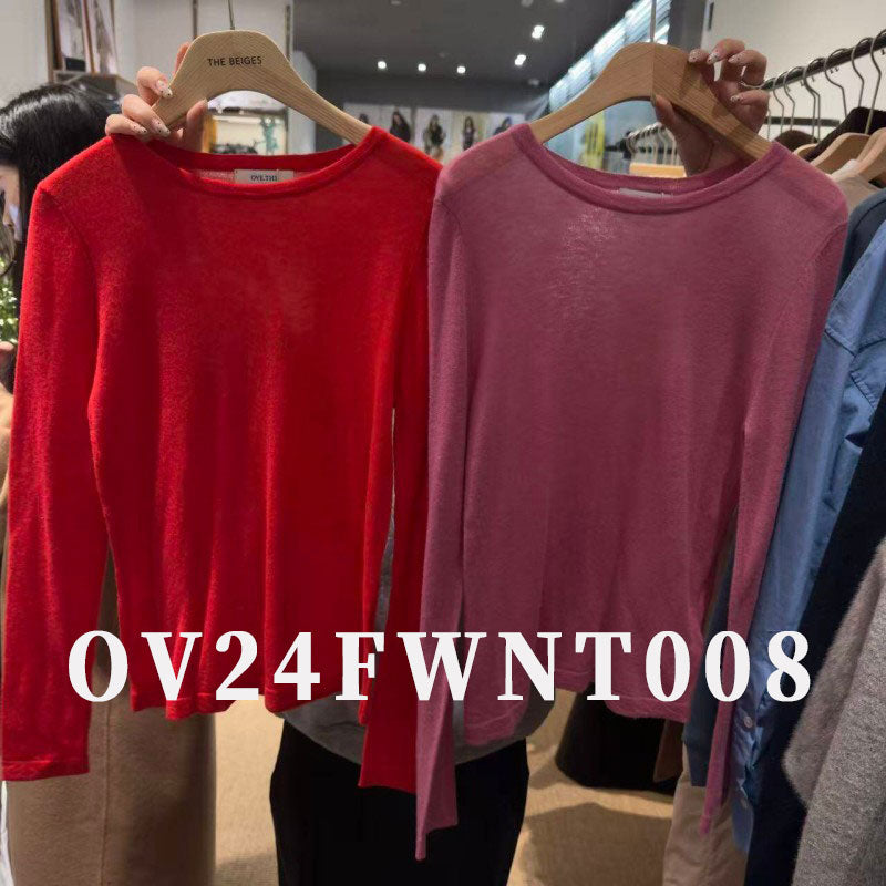 大茜選品【WE ARE】韓國東大門TD 微透長袖打底（絲綢混羊毛） OV24FWNT008