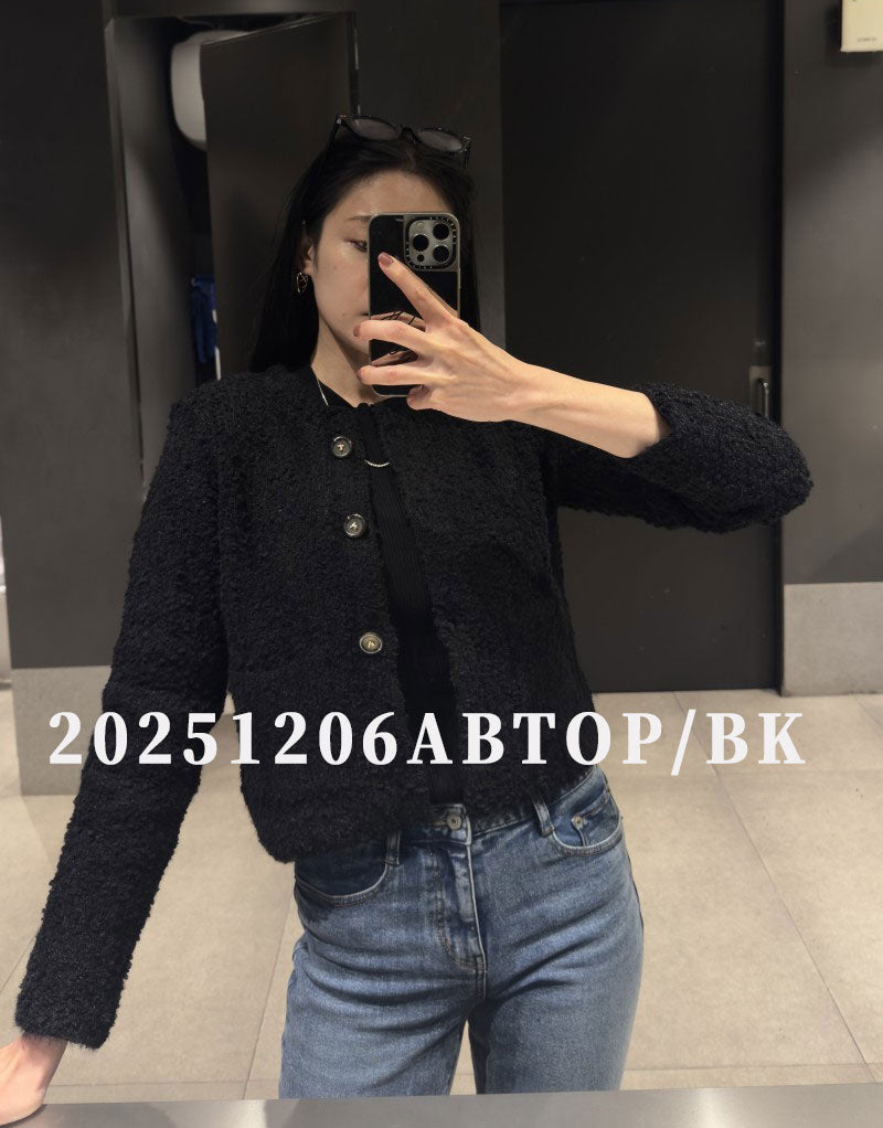 （有彈性）大茜選品【WE ARE】韓國TD 短版圓領小香風外套 SAC3NT003AA