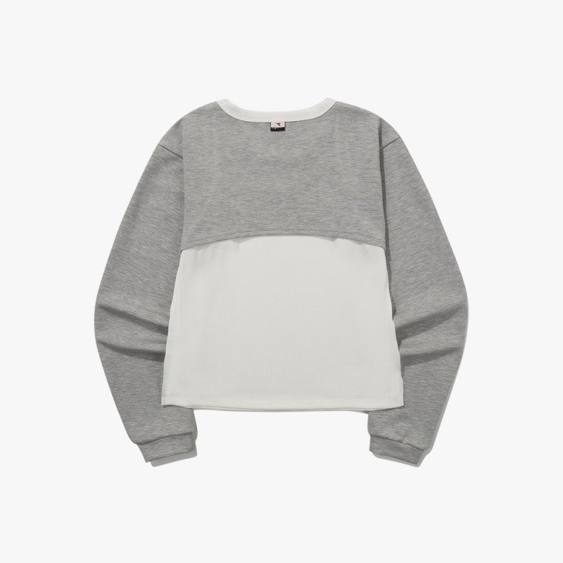 女款【WE ARE】韓國Diadora休閒異材質拼色長袖T恤D5322LFS33