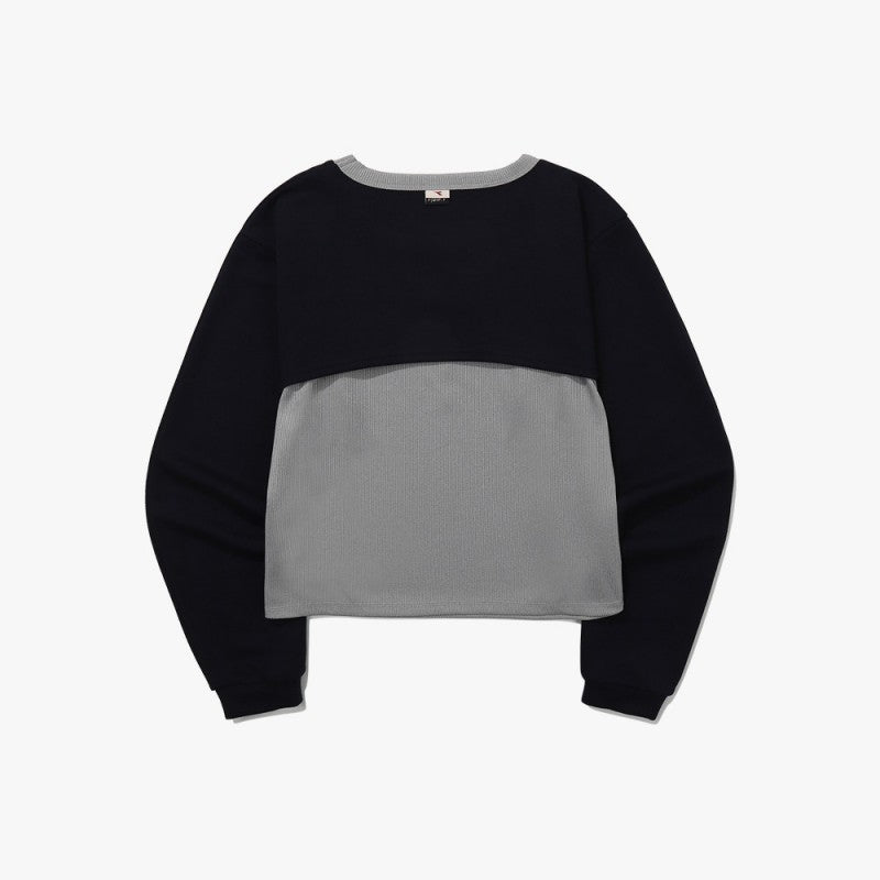 女款【WE ARE】韓國Diadora休閒異材質拼色長袖T恤D5322LFS33