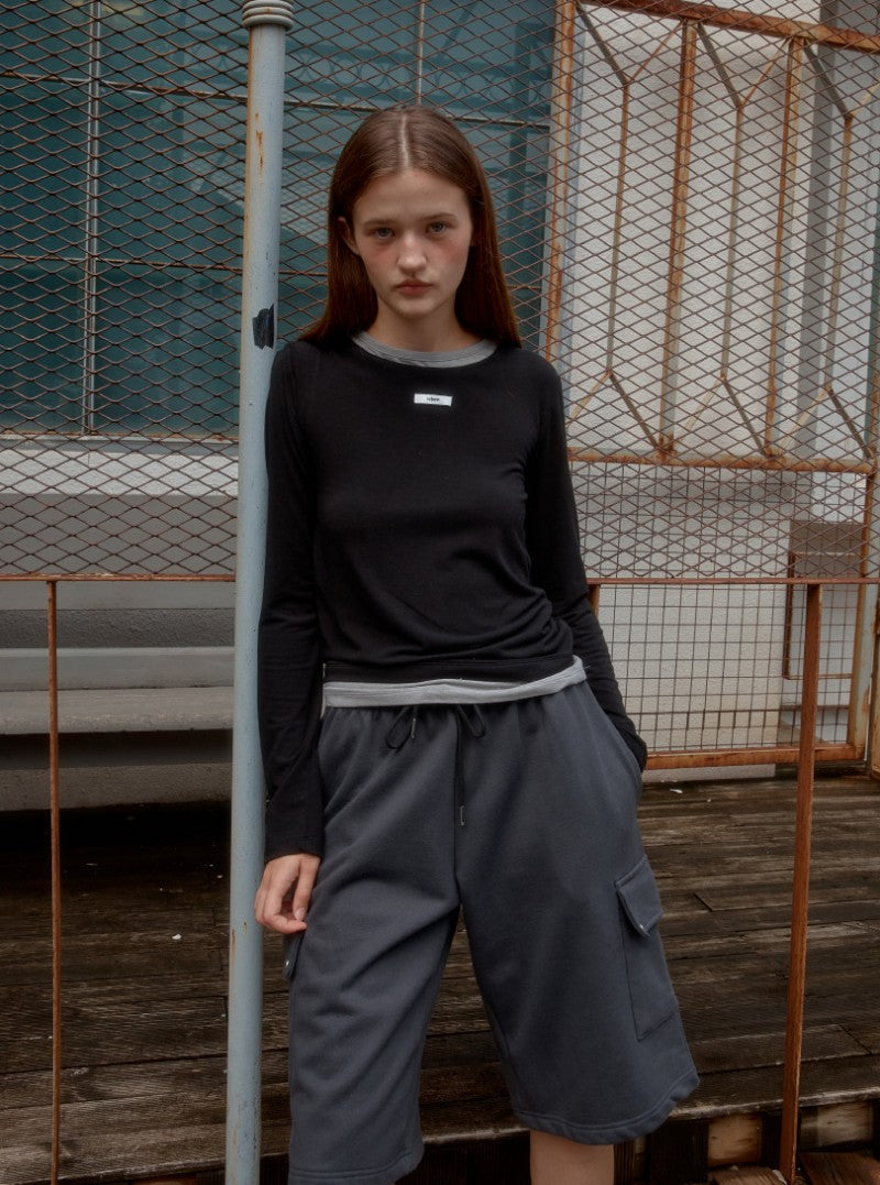 【WE ARE】韓國Leterie休閒短褲BERMUDACARGOSWEATPANTS