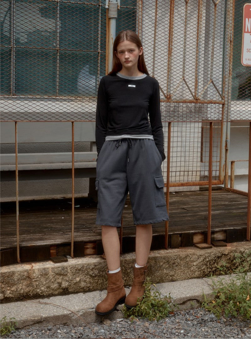 【WE ARE】韓國Leterie休閒短褲BERMUDACARGOSWEATPANTS