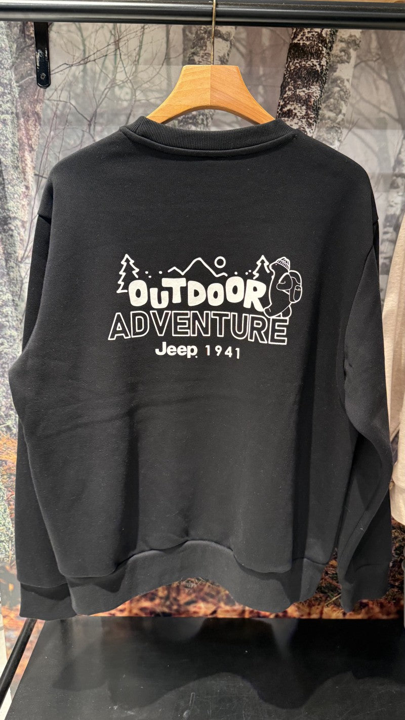 【WE ARE】韓國JEEP基礎款膠印刷毛大學ＴJQ0TSU883