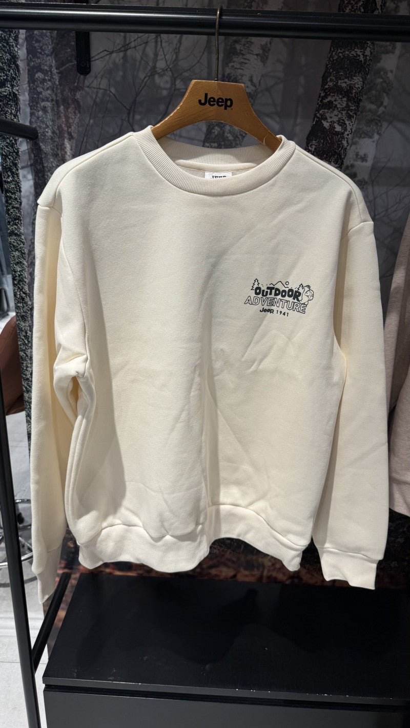 【WE ARE】韓國JEEP基礎款膠印刷毛大學ＴJQ0TSU883