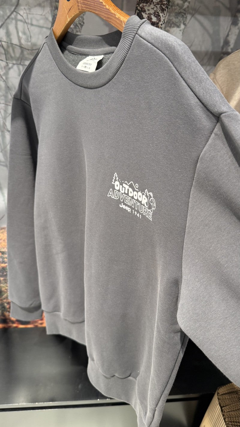 【WE ARE】韓國JEEP基礎款膠印刷毛大學ＴJQ0TSU883