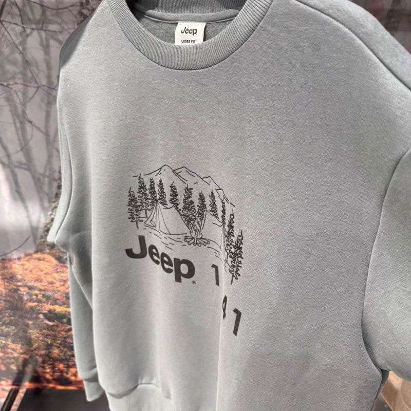 【WE ARE】韓國JEEP圓領大學T衛衣JQ0TSU884