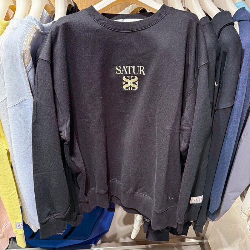 【樣品優惠現貨】【WE ARE】韓國Satur刺繡小標logo大學T SA251MTM03