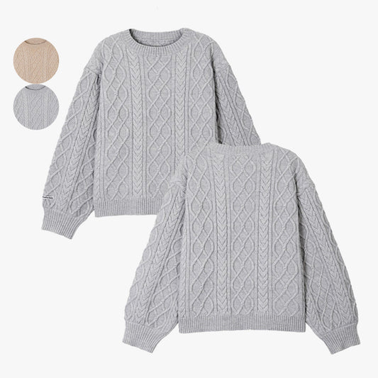 【WE ARE】韓國DONTBELATE 麻花針織圓領毛衣