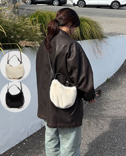 【WE ARE】韓國Archivepke Mini luv moon bag毛絨單肩斜挎包OVBRX25206