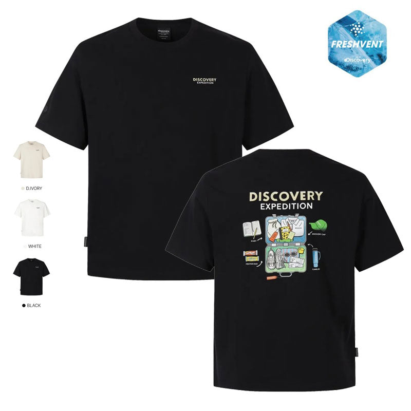 中性版【WE ARE】韓國Discovery旅遊去涼感sorona防曬短袖 DXRS7R063
