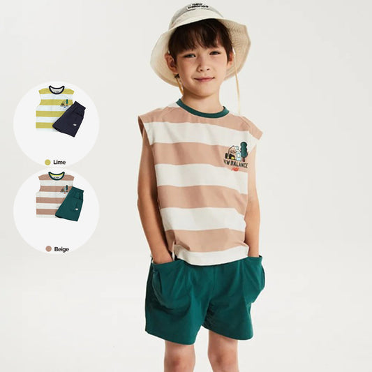【WE ARE】韓國new balance kids 條紋sorona背心+短褲套裝 NK9YG2552U