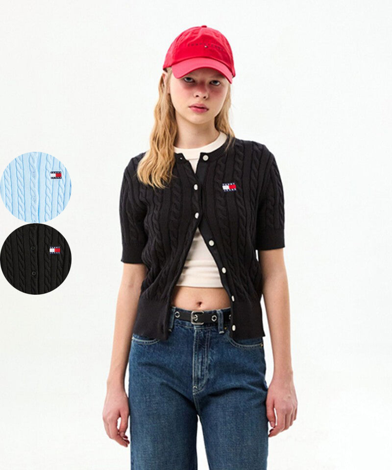 【WE ARE】韓國TOMMY JEANS休閒麻花短袖針織衫T32G1KCD05TWT2