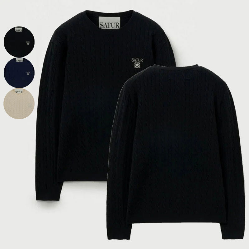 【WE ARE】韓國Satur休閒針織圓領毛衣SA253UKT35