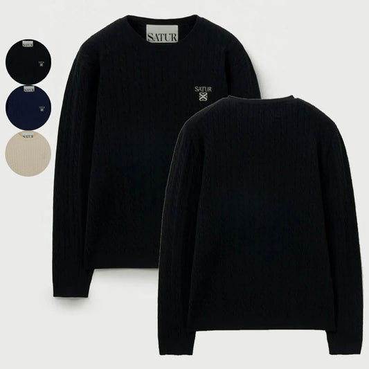 【WE ARE】韓國Satur休閒針織圓領毛衣SA253UKT35