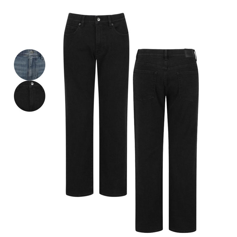 男款【WE ARE】韓國POLHAM加絨保暖直筒牛仔褲PHF4DP1038