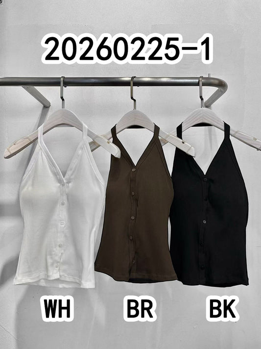 大茜選品【WE ARE】韓國東大門RM 繞脖露背背心（有胸墊）20260225-1