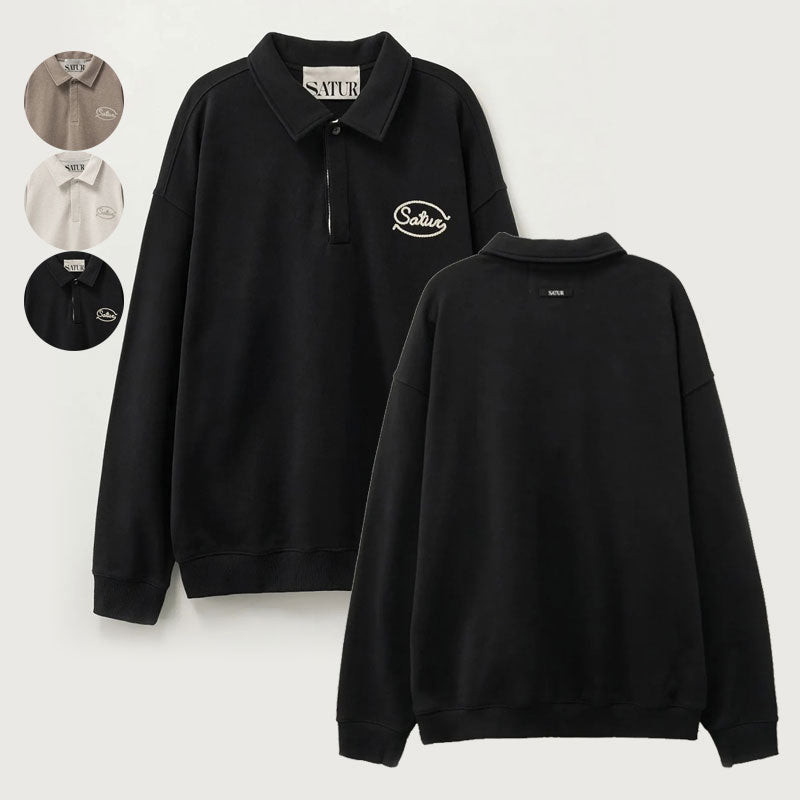 【WE ARE】韓國Satur休閒翻領大學T衛衣SA253UTM07