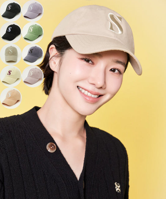 【WE ARE】Korea Satur casual big letter S baseball cap SA255UAP02/SA255UAP03