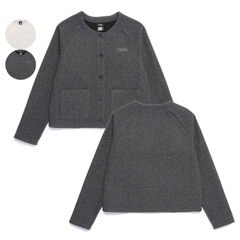 女款【WE ARE】韓國國家地理 毛呢圓領外套 N254WFT210