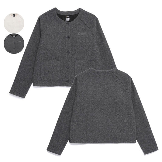 女款【WE ARE】韓國國家地理 毛呢圓領外套 N254WFT210