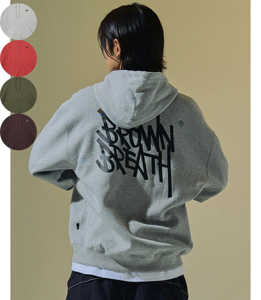 【WE ARE】韓國BROWNBREATH 男款背面膠印logo 刷毛帽ＴBKWMHDB01