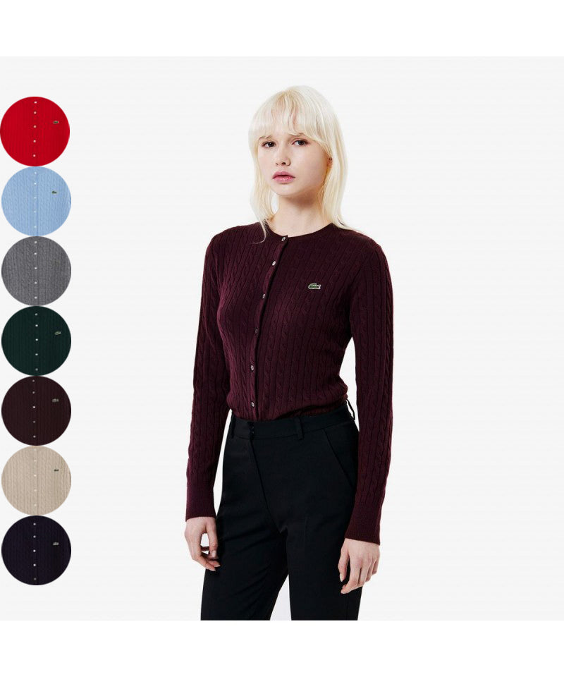 女款【WE ARE】韓國LACOSTE鱷魚針織開衫外套AF092E55N