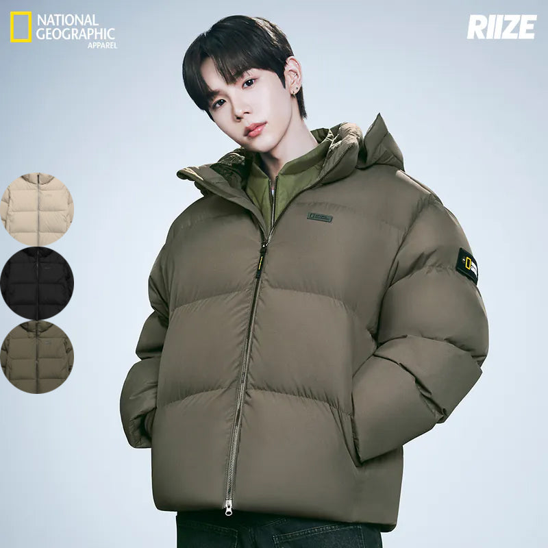 Same style for men and women [WE ARE] South Korea NG National Geographic short version hooded goose down jacket N244UDW151