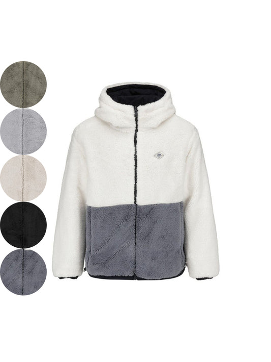 男女同款【WE ARE】韓國POLHAM羊羔毛連帽雙面外套