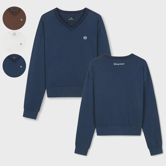 【WE ARE】韓國SERGIO TACCHINI小V領微短版大學T  TWMT15164