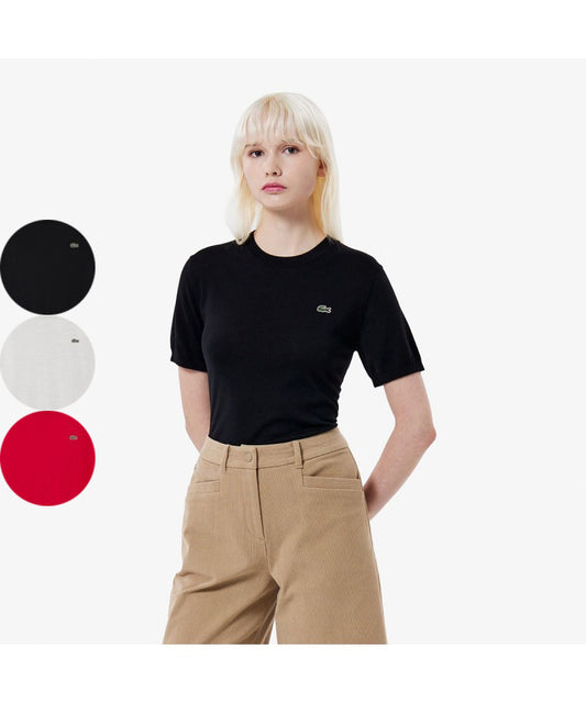 女款【WE ARE】韓國LACOSTE鱷魚針織毛衣T恤AF101E55N