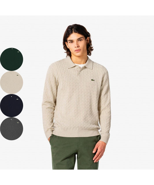 男款【WE ARE】韓國LACOSTE鱷魚POLO領針織毛衣AH580E55N