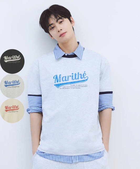 男女同款【WE ARE】韓國Marithe短袖T恤MFG45UTS220