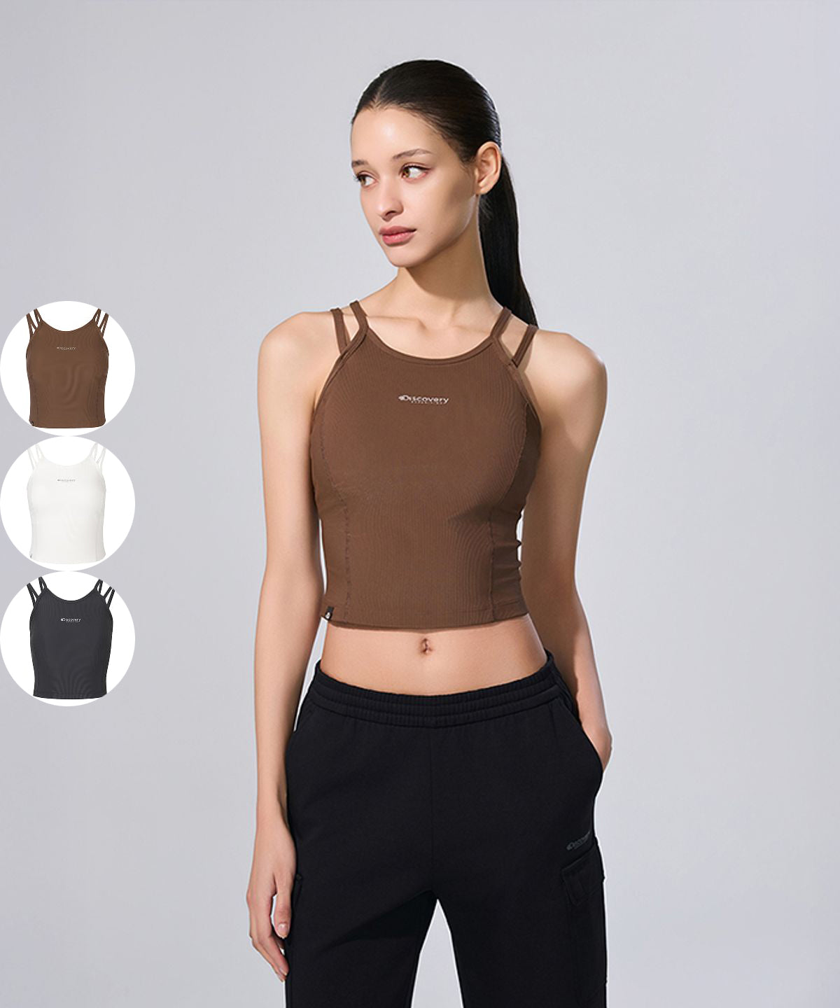 女款【WE ARE】韓國Discovery 假兩件bra top DWBR44061