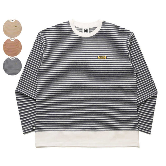【WE ARE】韓國KODAK柯達條紋圓領大學T衛衣K6123LRL13