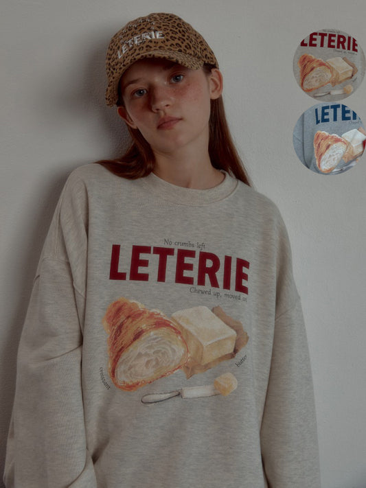 【WE ARE】韓國Leterie 奶油可頌大學T BUTTERCROISSANTSWEATSHIRT
