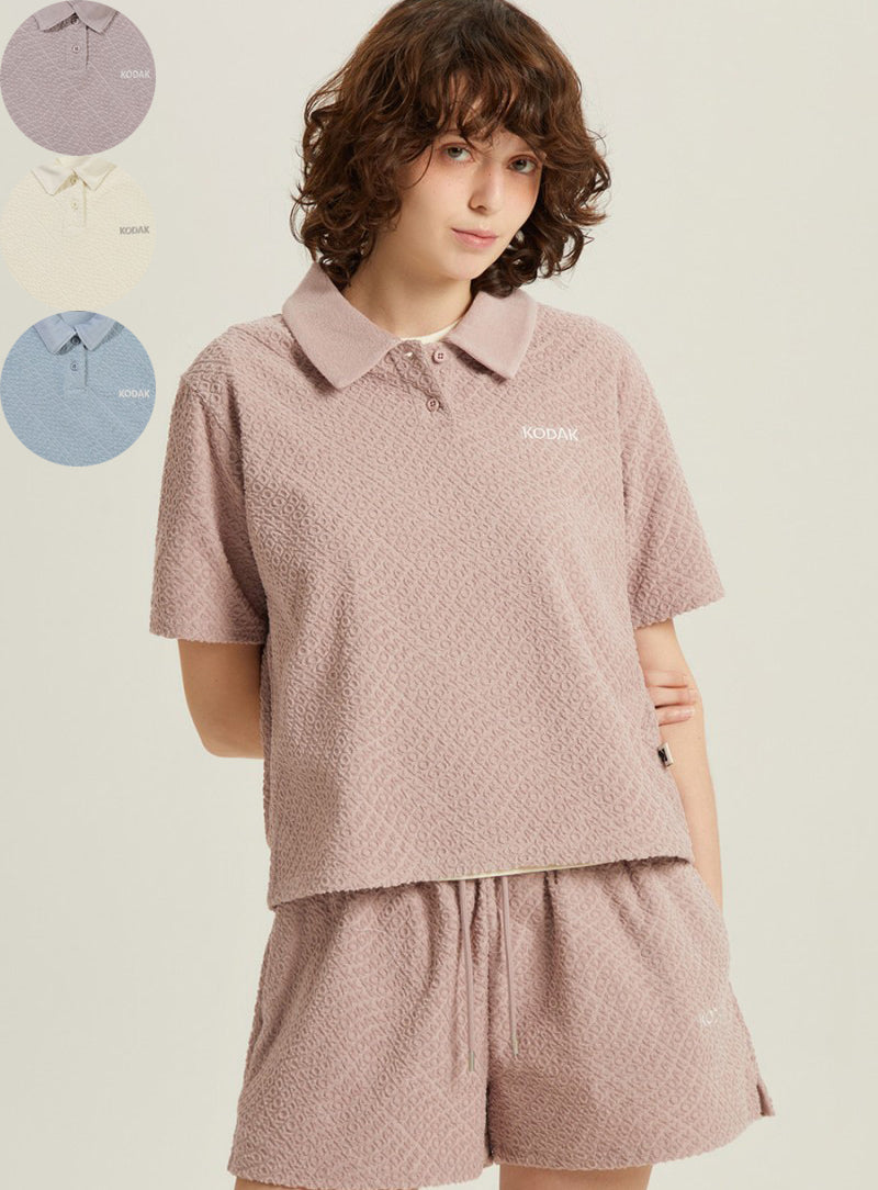 女款【WE ARE】韓國KODAK柯達休閒POLO領上衣T恤K6222LTSA1