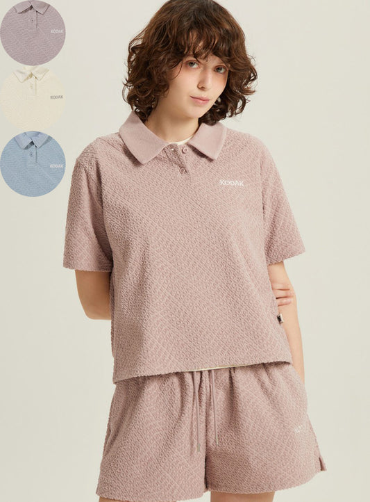 女款【WE ARE】韓國KODAK柯達休閒POLO領上衣T恤K6222LTSA1