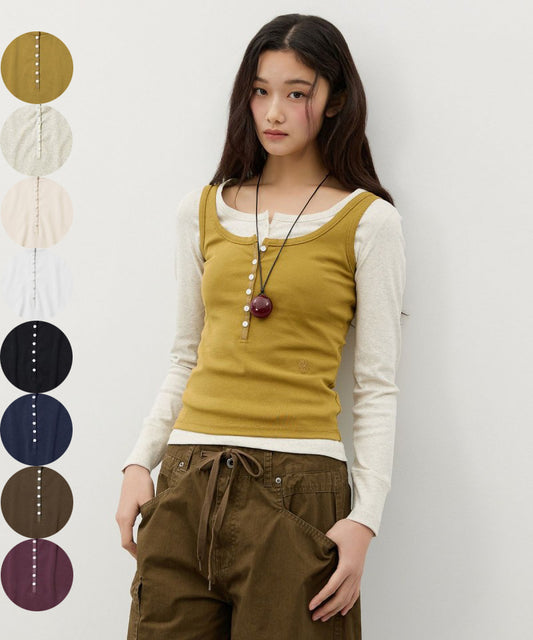 【WE ARE】韓國CITYBREEZE休閒排扣背心CTI1TS12