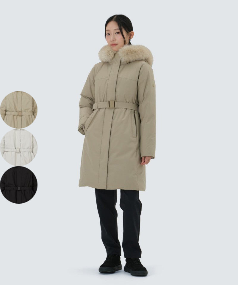 女款【WE ARE】韓國snow peak雪峰長款連帽鵝絨羽絨服外套S25WWPDJ05