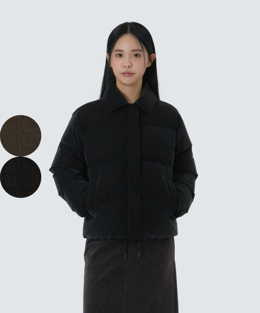 女款【WE ARE】韓國snow peak雪峰 翻領光澤感輕羽絨外套S25WWTDJ27