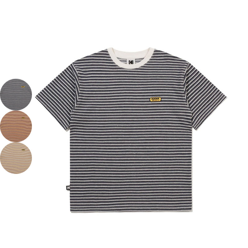 中性版【WE ARE】韓國KODAK柯達細條紋短袖T恤 K6223LRS33